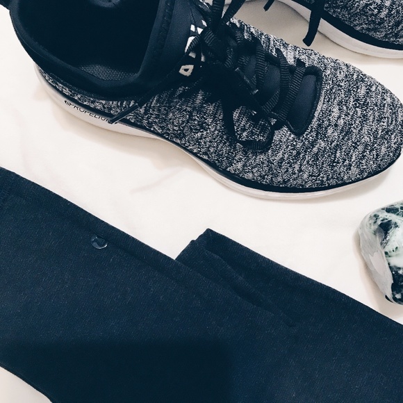 Navy and Black Striped Lu Lu Leggings - Picture 2 of 3